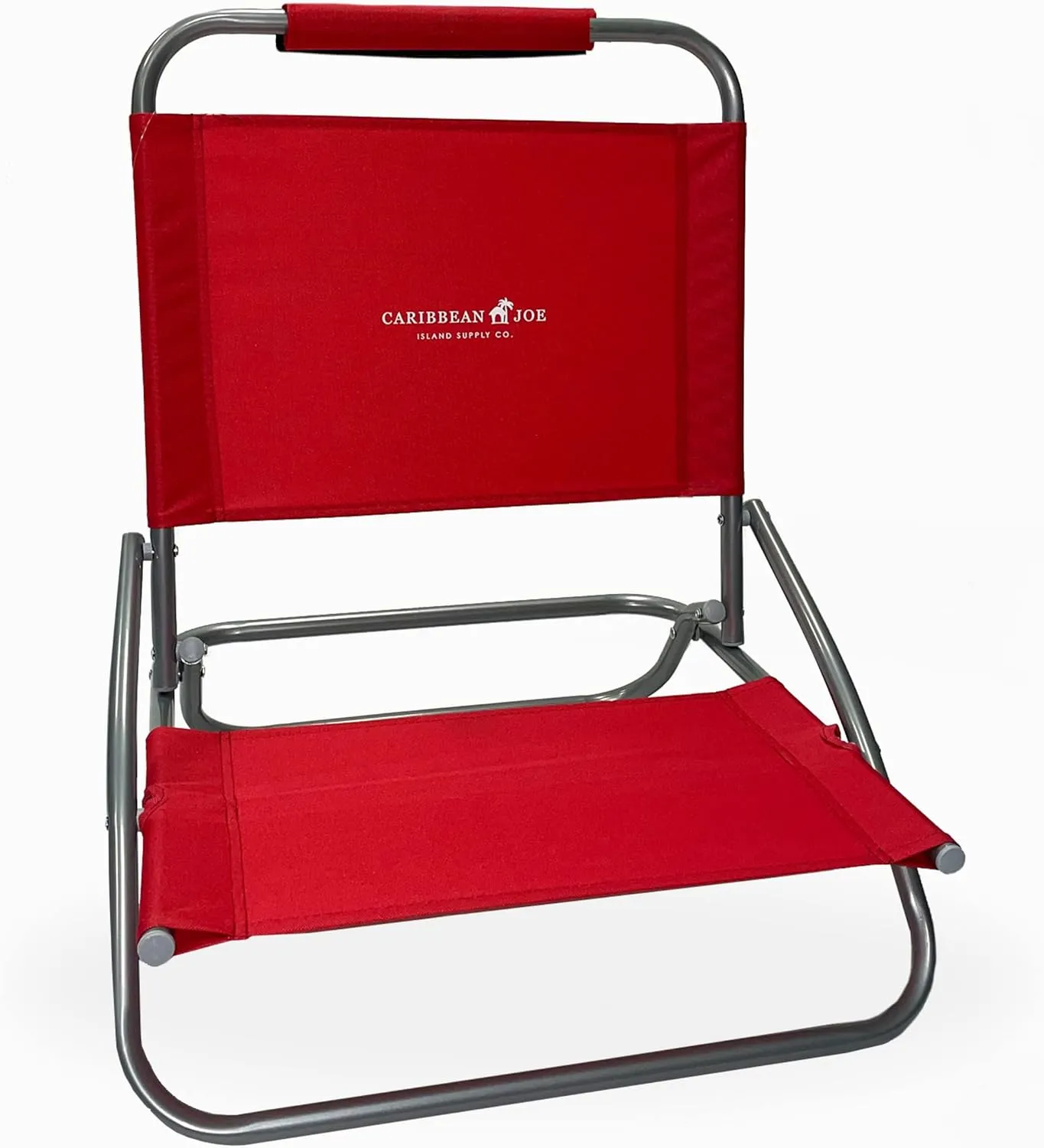 CARIBBEAN JOE 1 Position Folding Beach Chairs, Lightweight and Portable Camp Chairs, Red and Mint
