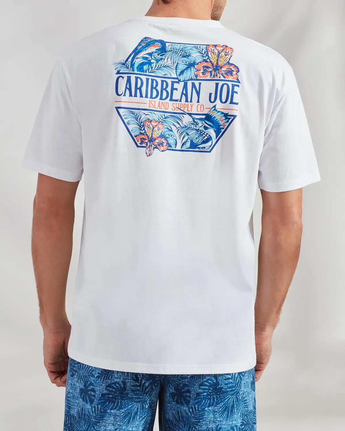 CARIBBEAN JOE Men's Shirt, Pajamas Sleep Top with Flower Logo Design, Lightweight and Breathable Pjs