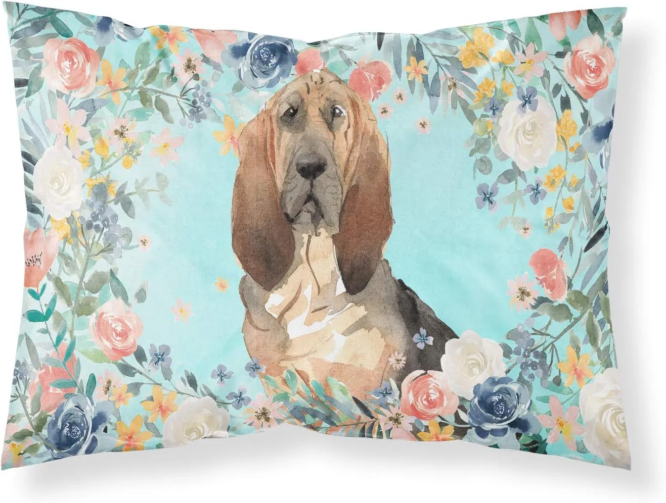 Caroline's Treasures CK3434PILLOWCASE Bloodhound Fabric Standard Pillowcase Lightweight Super Soft Easy Care Decorative Artwork Pillowcase, Standard