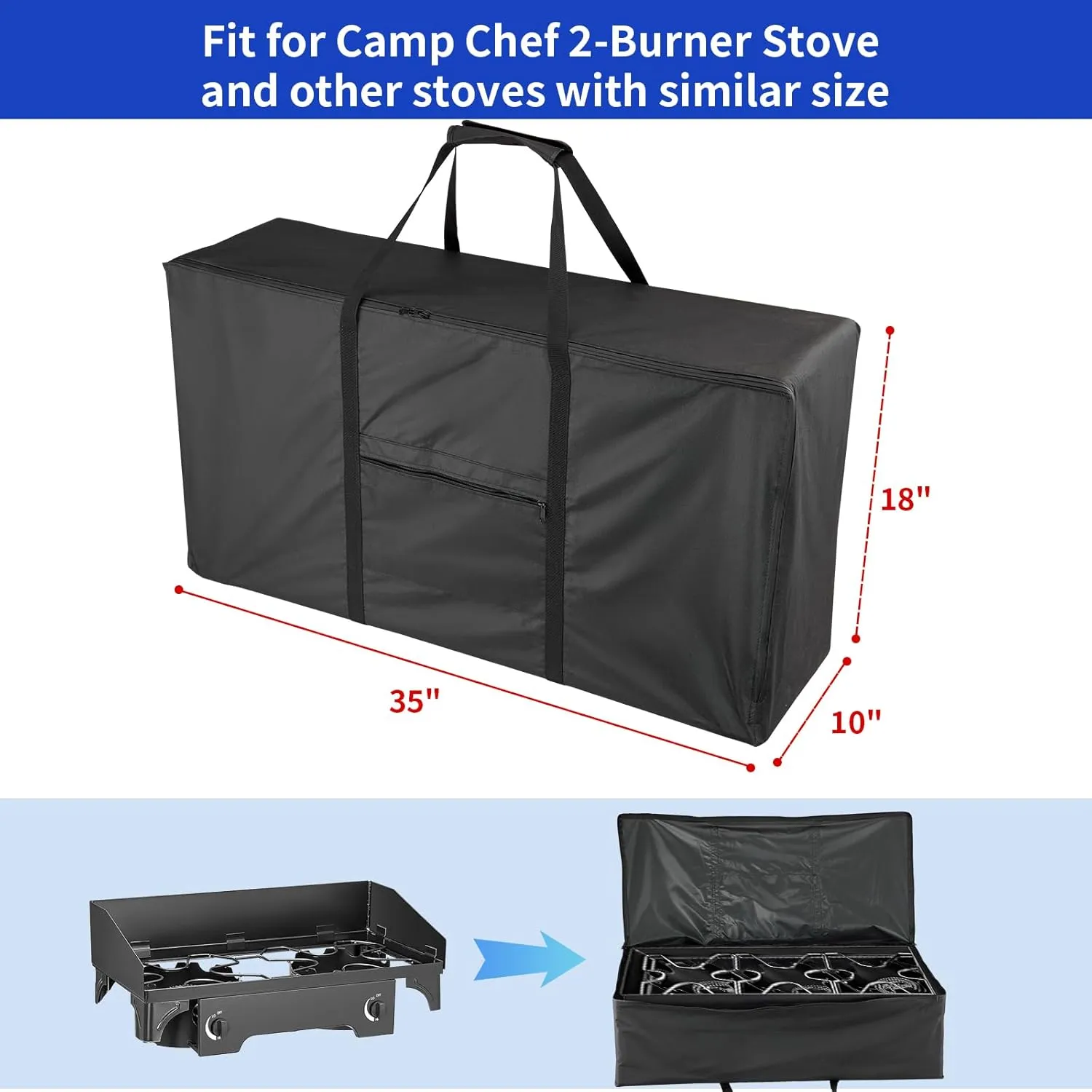 Carry Bag for Camping Stove Outdoor Portable Grill Cover Carry Bag for Camp Chef Explorer Camp Stove, Black
