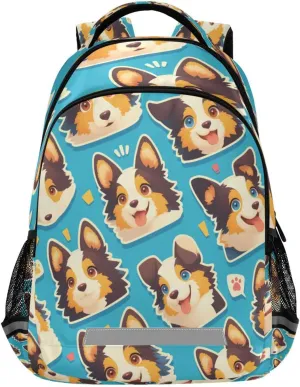 Cartoon Wolf Face Design Waterproof Backpack - Casual Outdoor Sports Daypack with Ergonomic Shoulder Straps#518