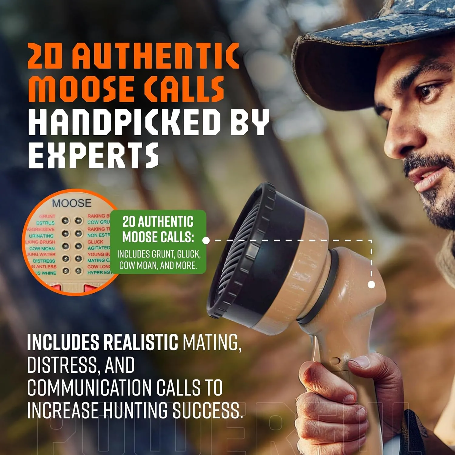Cass Creek Mega Amp 20X Call, Loudest Handheld Electronic Hunting Caller, 120  dB Directional Sound, 20 Authentic Calls, Weather-Resistant, Compact and Easy to Carry