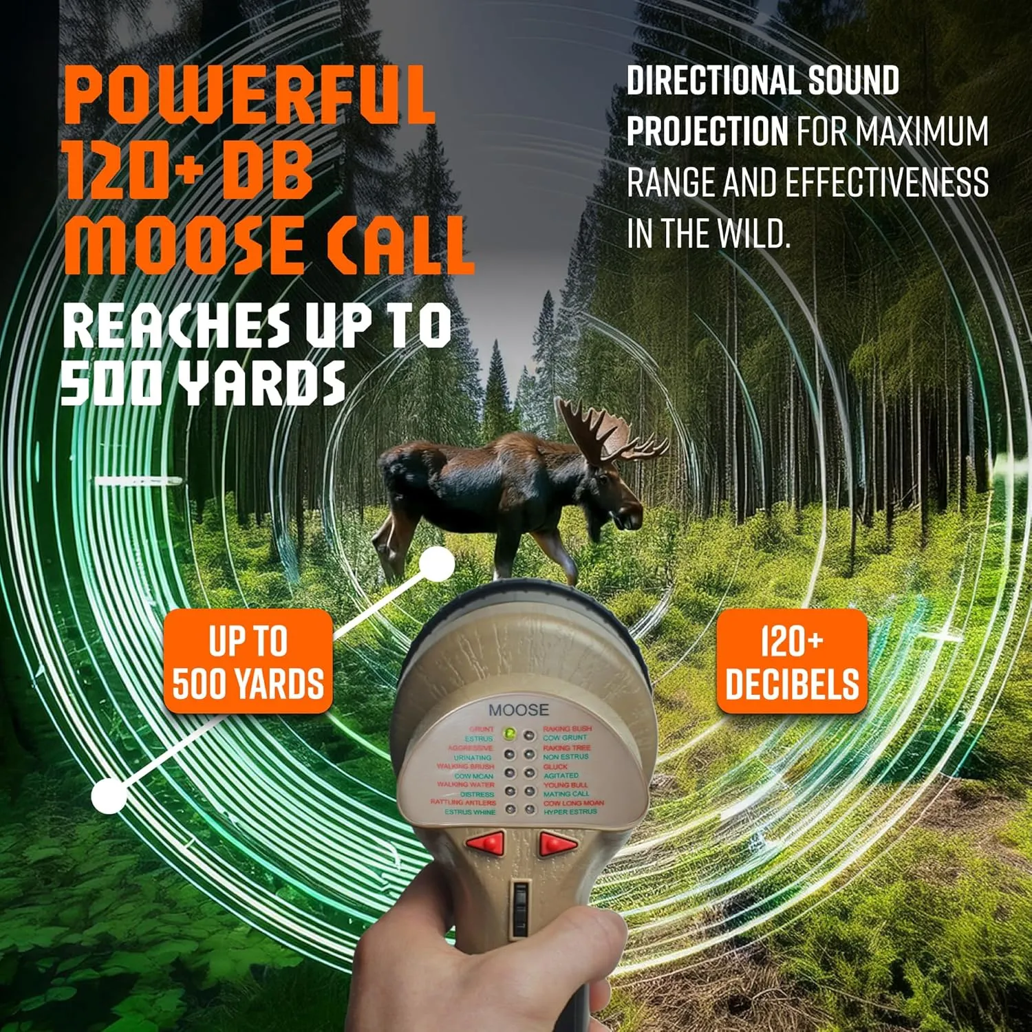 Cass Creek Mega Amp 20X Call, Loudest Handheld Electronic Hunting Caller, 120  dB Directional Sound, 20 Authentic Calls, Weather-Resistant, Compact and Easy to Carry