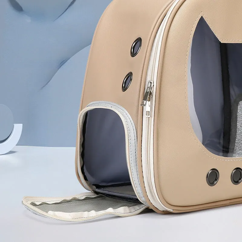 Cat backpack Light color transparent pet bag large space comfortable breathable cat backpack; Cat Backpack Carrier