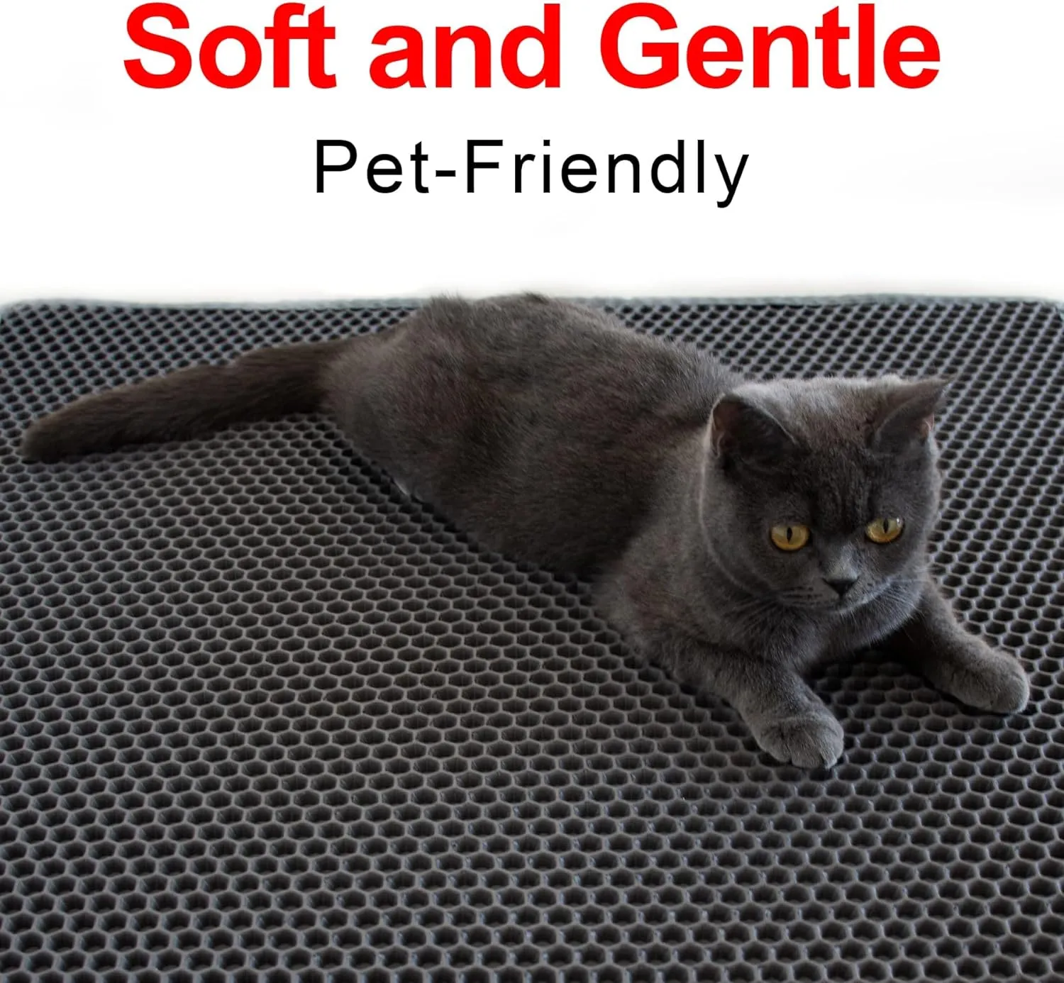 Cat Litter Box Mat: 36"x 30" Waterproof Kitty Cat Litter Trapping Mat, Easy-clean Double-layer Scatter Control Pad Rug (Grey)