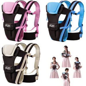 CdyBox Adjustable 4 Positions Carrier 3D Backpack Pouch Bag Wrap Soft Structured Ergonomic Sling Front Back Newborn Baby Infant (Pink)