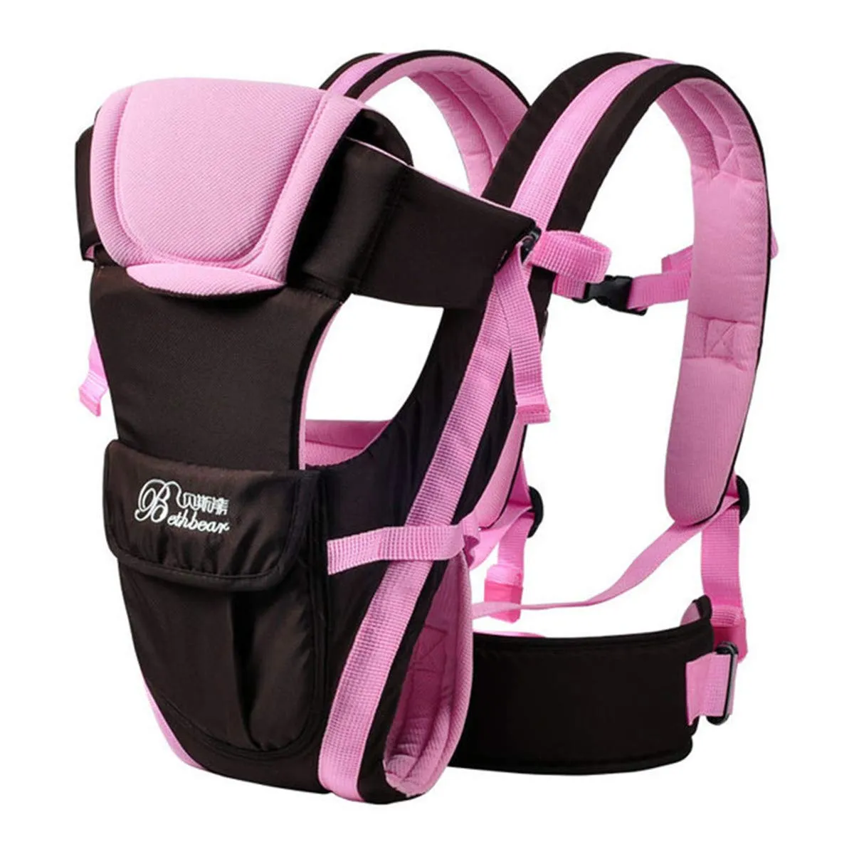 CdyBox Adjustable 4 Positions Carrier 3D Backpack Pouch Bag Wrap Soft Structured Ergonomic Sling Front Back Newborn Baby Infant (Pink)
