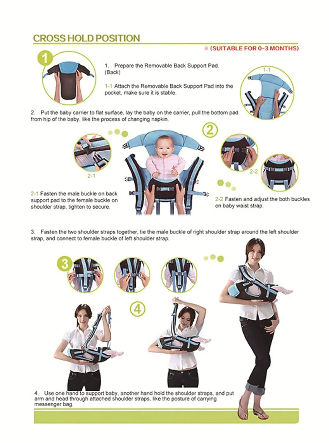 CdyBox Adjustable 4 Positions Carrier 3D Backpack Pouch Bag Wrap Soft Structured Ergonomic Sling Front Back Newborn Baby Infant (Pink)