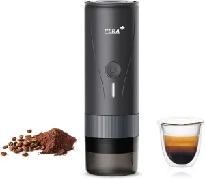 CERA  Portable Espresso Maker Pro Version Self-Heating Professional-Level Mini Coffee Machine Compatiable with Ultra-Fine Grind For Travel,Camping,Hiking