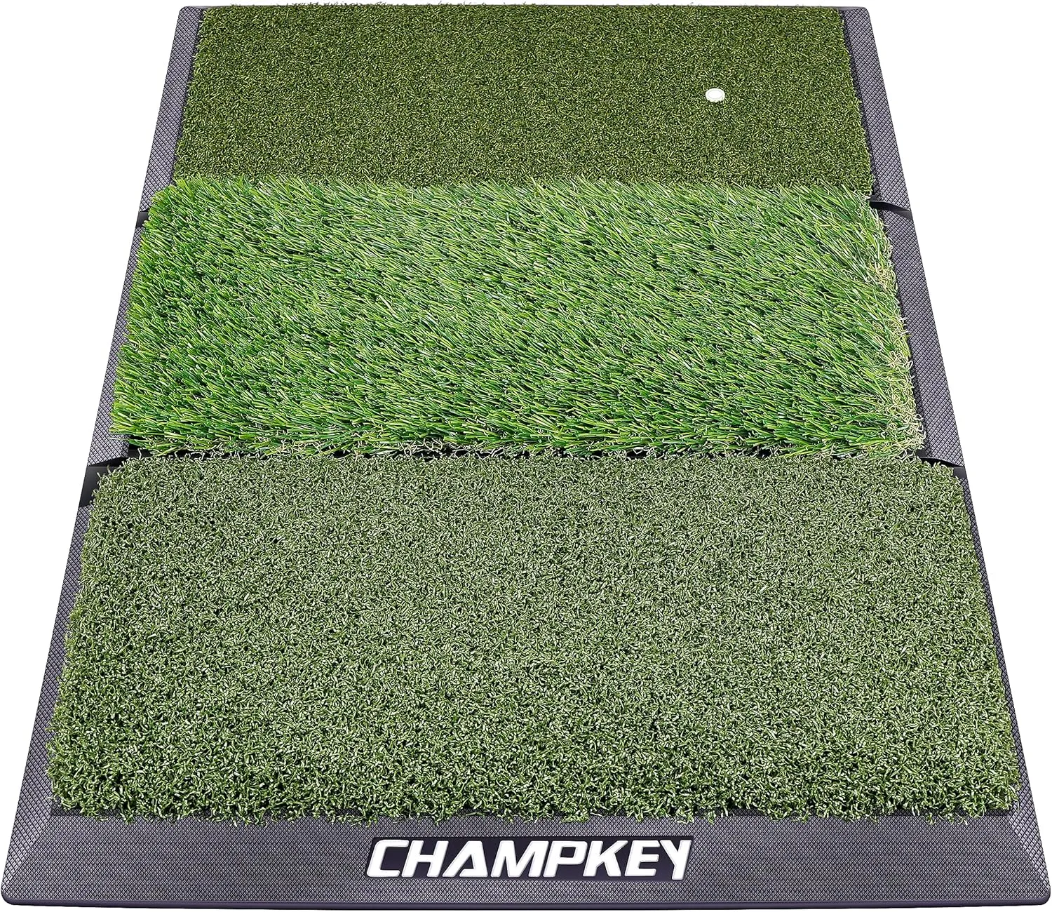 CHAMPKEY Professional Tri-Turf Golf Hitting Mat | Heavy Duty Rubber Backing Practice Mat Ideal for Indoor and Outdoor Training
