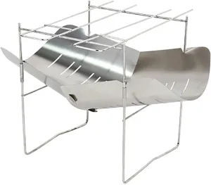 Charcoal Grills Mini Stainless Steel Barbecue Camping Stove Cooking Rack Foldable BBQ Grill Holder Set Portable Outdoor Picnic Gear