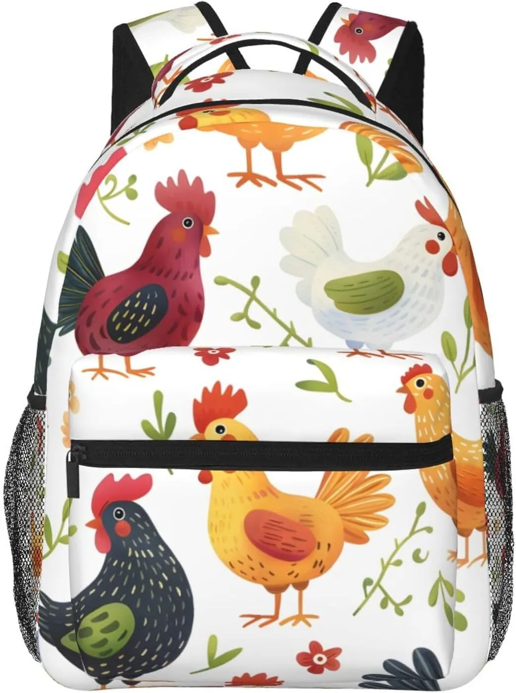 Chicken Rooster Travel Laptop Backpacks Lightweight Travel Hiking Camping Multipurpose Daypack Casual College Backapck for Men Women Adult
