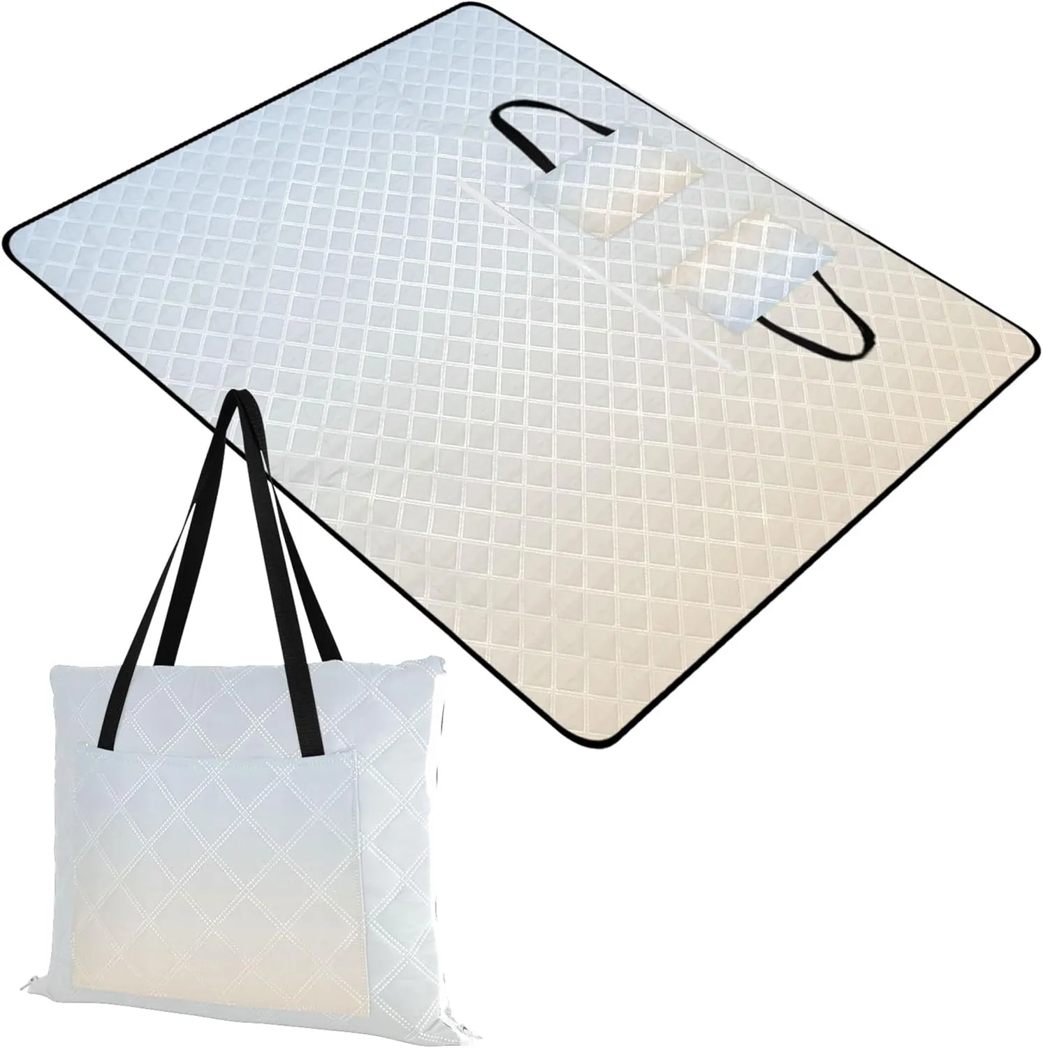 CHIFIGNO Elegant Blue Papaya Whip Gradient Beach Blankets Waterproof Sandproof Cute Picnic Blankets Foldable Floral Outdoor Camping Mat 80" x 60"