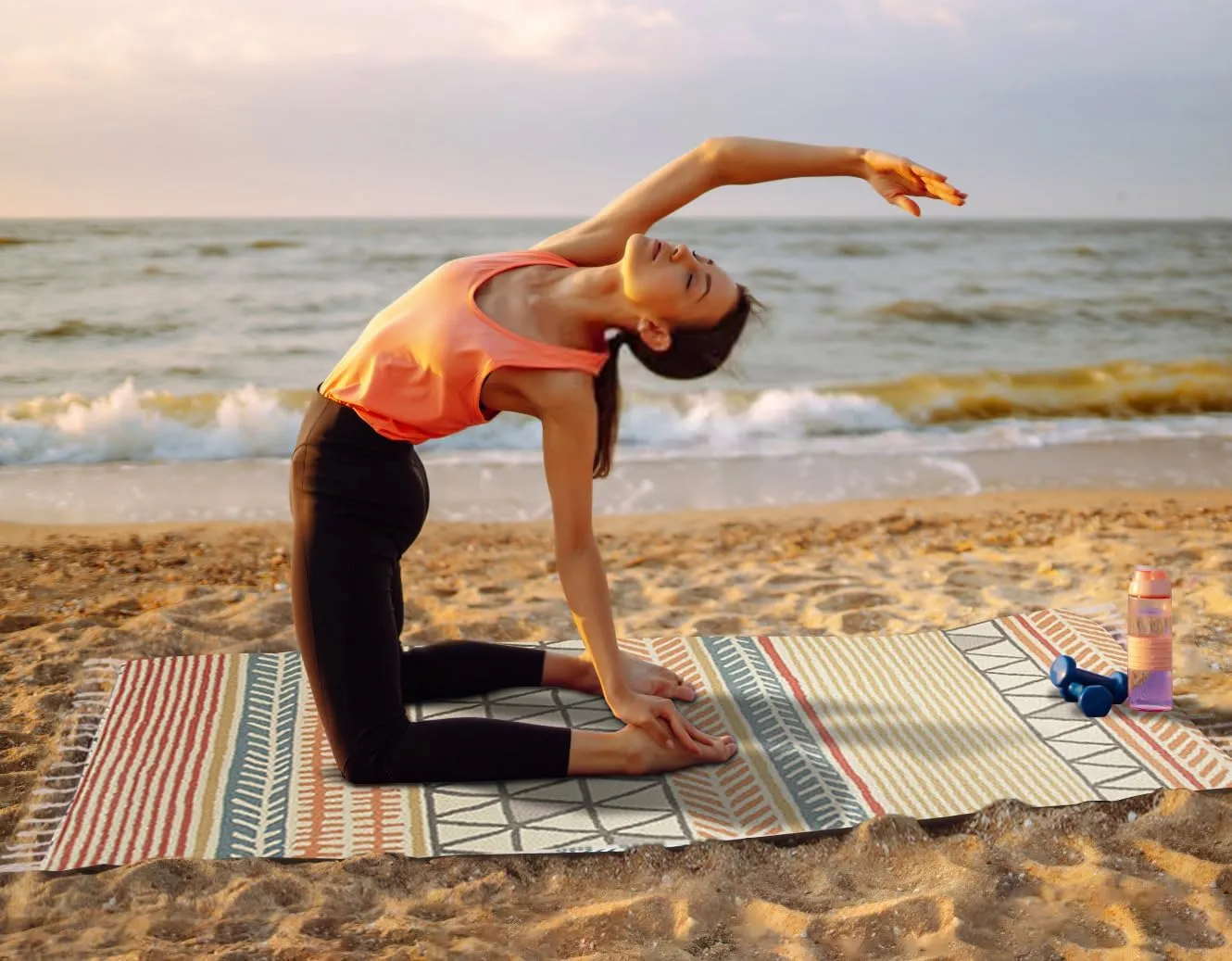 Cifupy Handmade Organic Yoga Mat made with Organic Cotton Yoga Mat - Non Slip Hand-Woven Foldable Yoga Rug Provides Excellent Comfort, Traction & Support for Indoor & Outdoor Use - 24 x 72 Inches