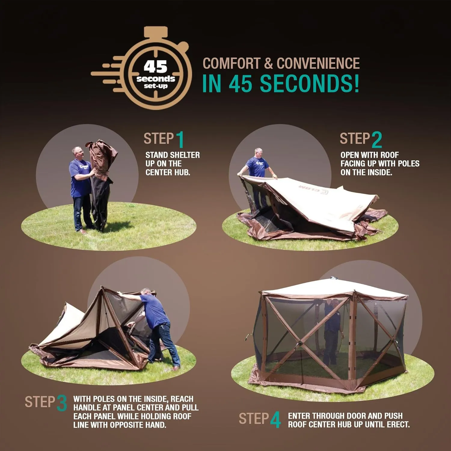 CLAM Quick Set Venture 9 x 9 Foot Portable Outdoor Camping Canopy Sunshade Shelter, Green Bundled with Wind/Sun Panels (3 Pack)