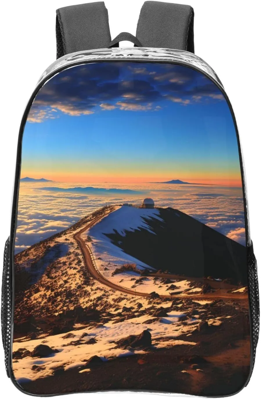 Clear Backpack Waterproof PVC Transparent Laptops Bag Mauna Kea Summit Sunset Heavy Duty See Through Daypack