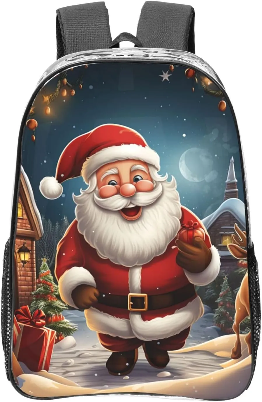 Clear Backpack Waterproof PVC Transparent Laptops Bag Santa christmas zoom Heavy Duty See Through Daypack