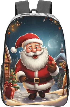 Clear Backpack Waterproof PVC Transparent Laptops Bag Santa christmas zoom Heavy Duty See Through Daypack