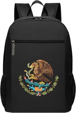Coat Of Arms Of Mexico Travel Laptop Backpack, Business Anti Theft Slim Sturdy Laptops Backpacks, College Computer Bag Gift for Men & Women Fits 17 Inch Notebook,Black