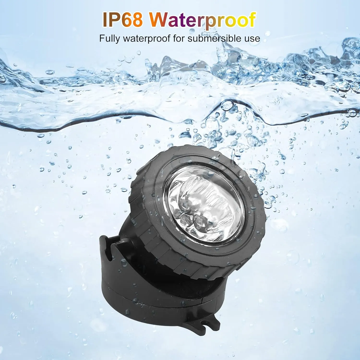 Cold White Pond Lights, Super Bright LED Underwater Submersible Landscape Spotlights, Switch Control IP68 Waterproof Fountain Lights for Fish Aquarium Tank Garden Yard Pool (Set of 3)