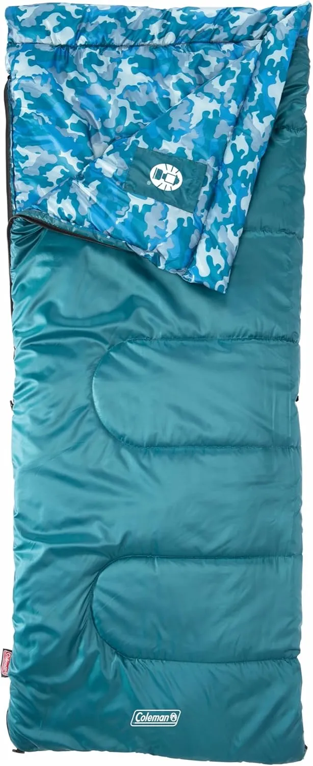 Coleman Kids 45°F Sleeping Bag for Children up to 5ft 5in Tall, Lightweight & Warm Sleep Sack for Indoor/Outdoor Use, Machine Washable