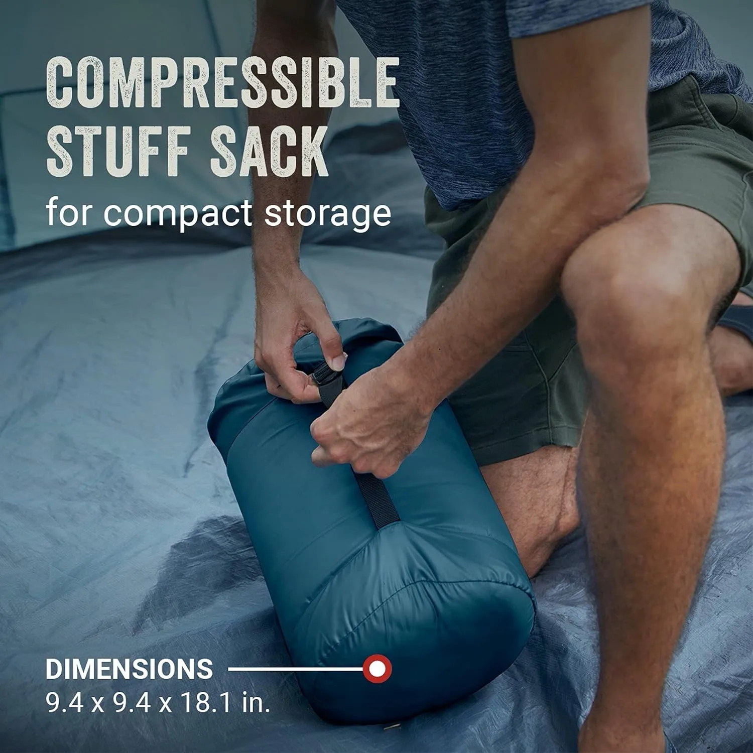 Coleman Kompact Sleeping Bag, Indoor/Outdoor Lightweight Sleeping Bag for Adults, 20°F/30°F/40°F Options for Camping, Hiking, Backpacking with Included Compression Sack