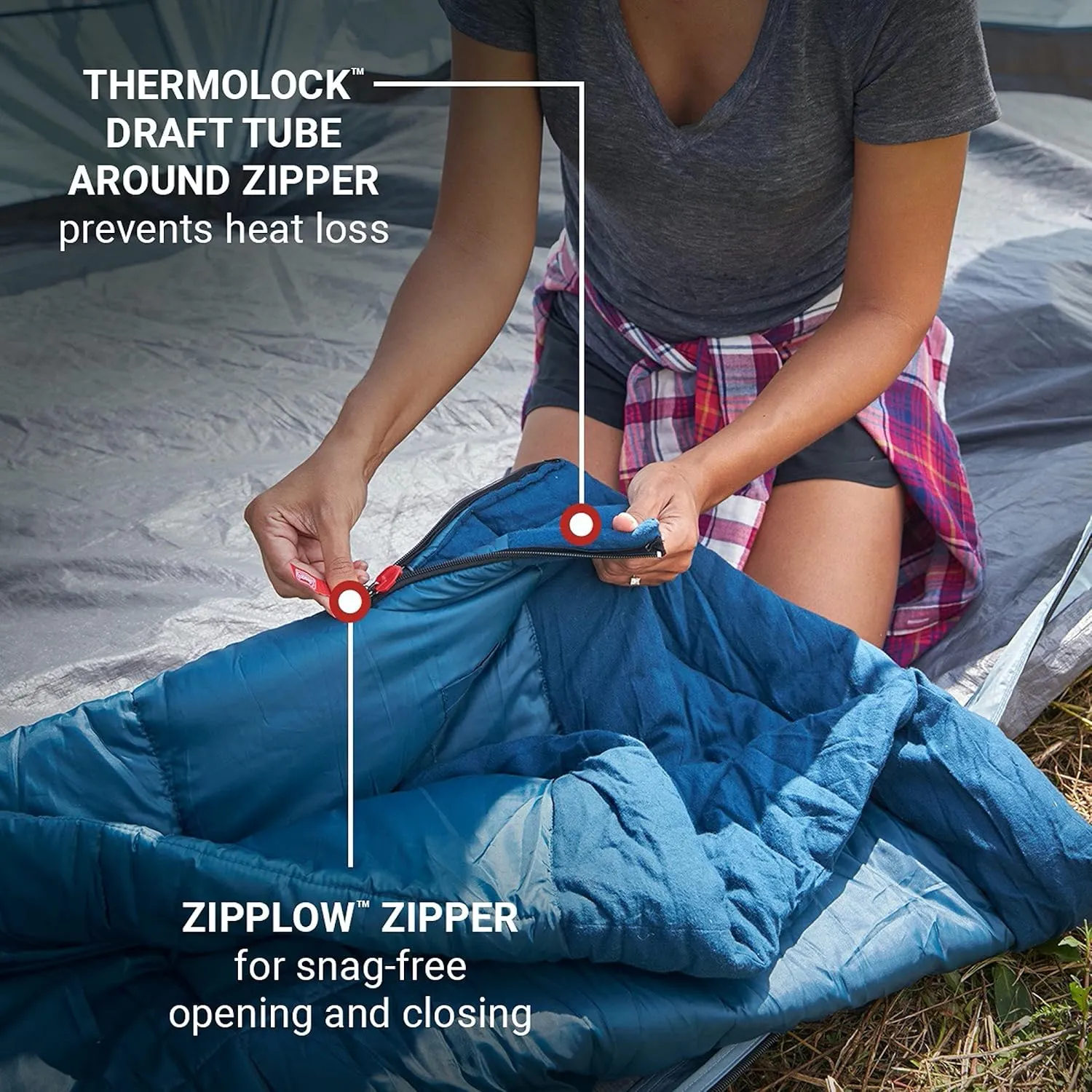 Coleman Kompact Sleeping Bag, Indoor/Outdoor Lightweight Sleeping Bag for Adults, 20°F/30°F/40°F Options for Camping, Hiking, Backpacking with Included Compression Sack
