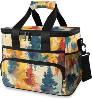 Color Tree Tie Dye Cooler Bag Insulated Cooler Soft Sided Cooler 24 Can Portable Picnic Bag Large Leakproof Lunch Bag Box for Beach Grocery Camping Travel Car Men Women