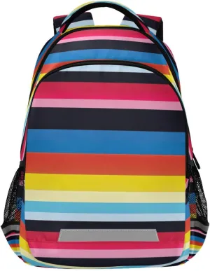 Colorful Mexico Stripe Design Waterproof Backpack - Casual Outdoor Sports Daypack with Ergonomic Shoulder Straps#309