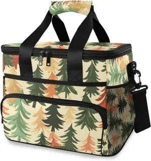 Colorful Tree Winter Cooler Bag Insulated Cooler Soft Sided Cooler 24 Can Portable Picnic Bag Large Leakproof Lunch Bag Box for Beach Grocery Camping Travel Car Men Women