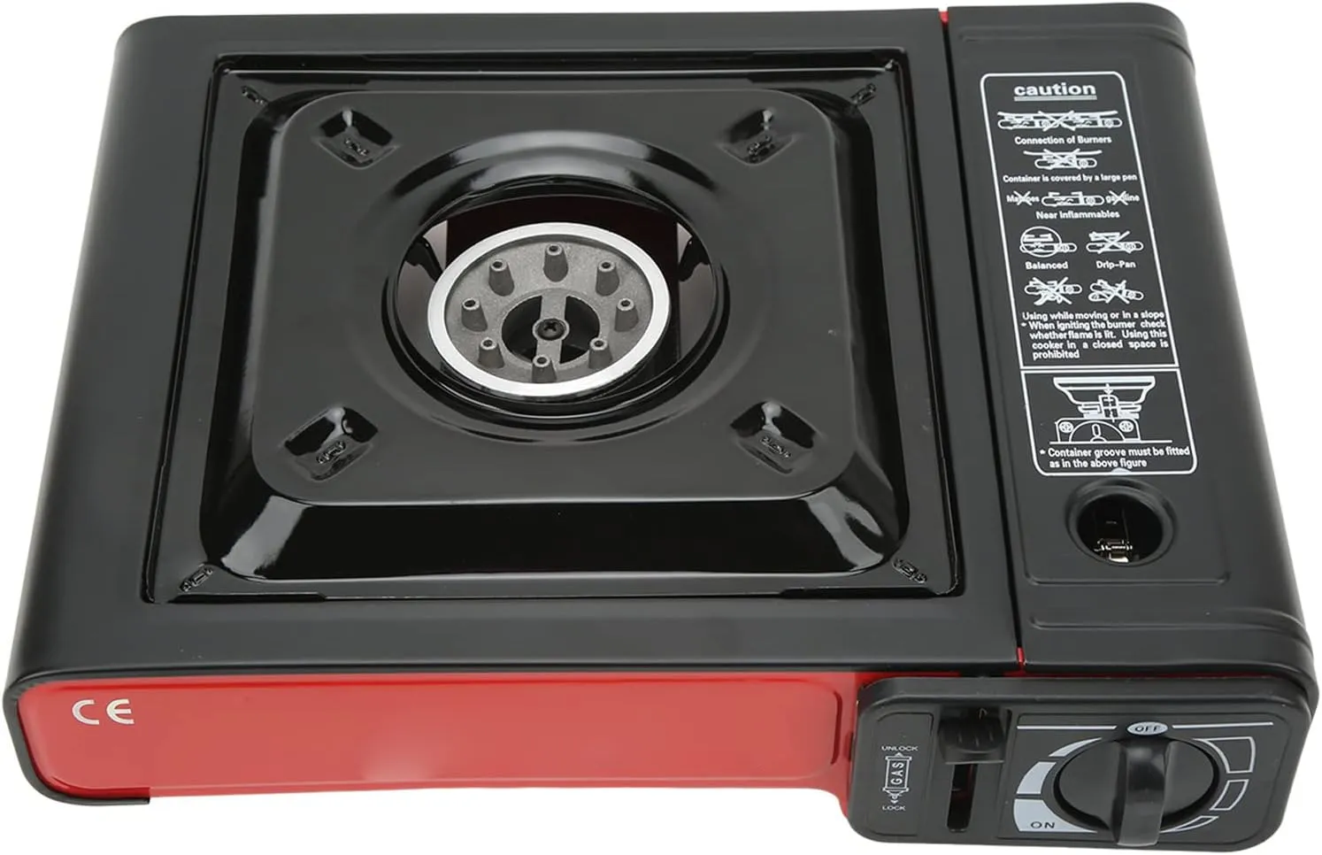 Combustor Butane Stove, Portable Camping Stove 3200W Single combustor Gas Stove with Piezo Electric Ignition for Camping