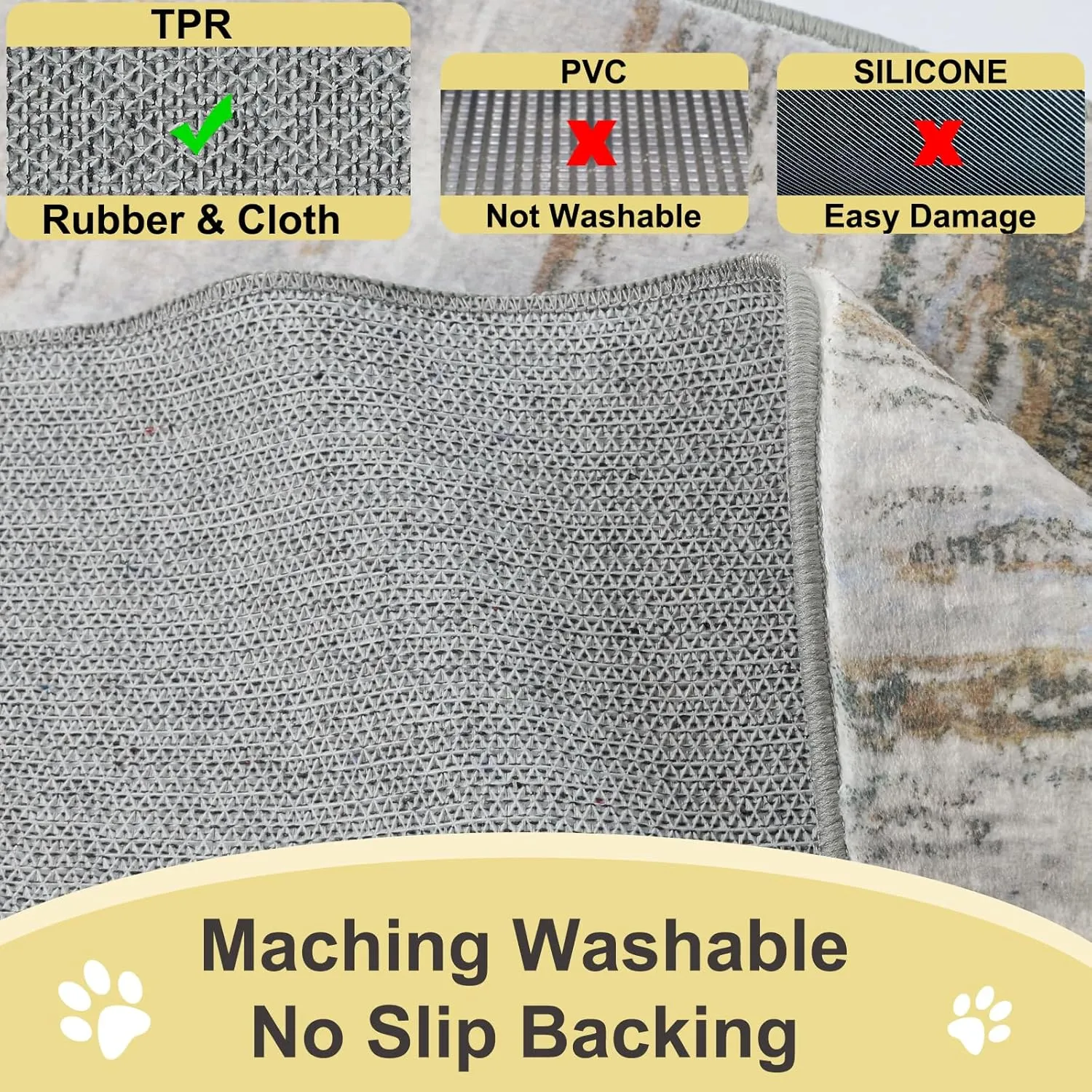 COMSLE Door Mat Soft Absorbent Indoor Front Entryway Rug Machine Washable Entrance Mats for Muddy Paws for Muddy Paws Non Slip Throw Rugs 20" x 32" Doormat for Inside Foyer Bedroom - Yellow