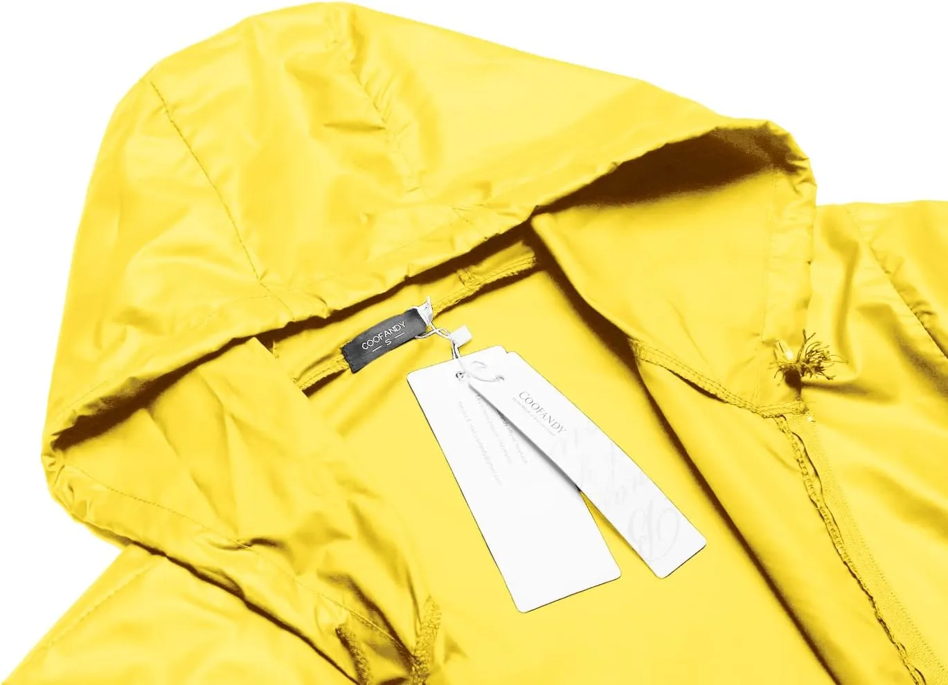 COOFANDY Mens Packable Rain Jacket Lightweight Waterproof Raincoat with Hood Outdoor Rain Gear Travel Hiking Cycling