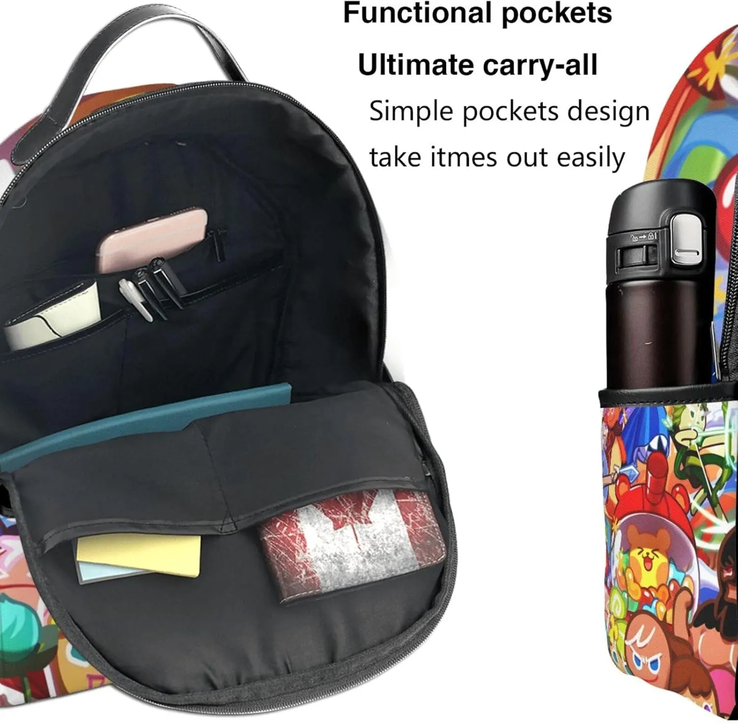 Cookie Run Kingdom Shadow Milk Cookie Fashion Backpack, Travel, School, Computer Bag