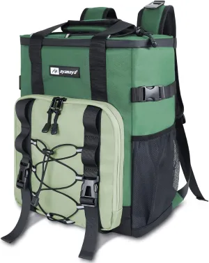 Cooler Backpack, AYAMAYA 24 Cans Insulated Lunch Backpack Cooler Leakproof, Keeps Hot/Cold for Up to 16 Hours, Lightweight Waterproof Beach Travel Camping Cooler Bag for Men and Women