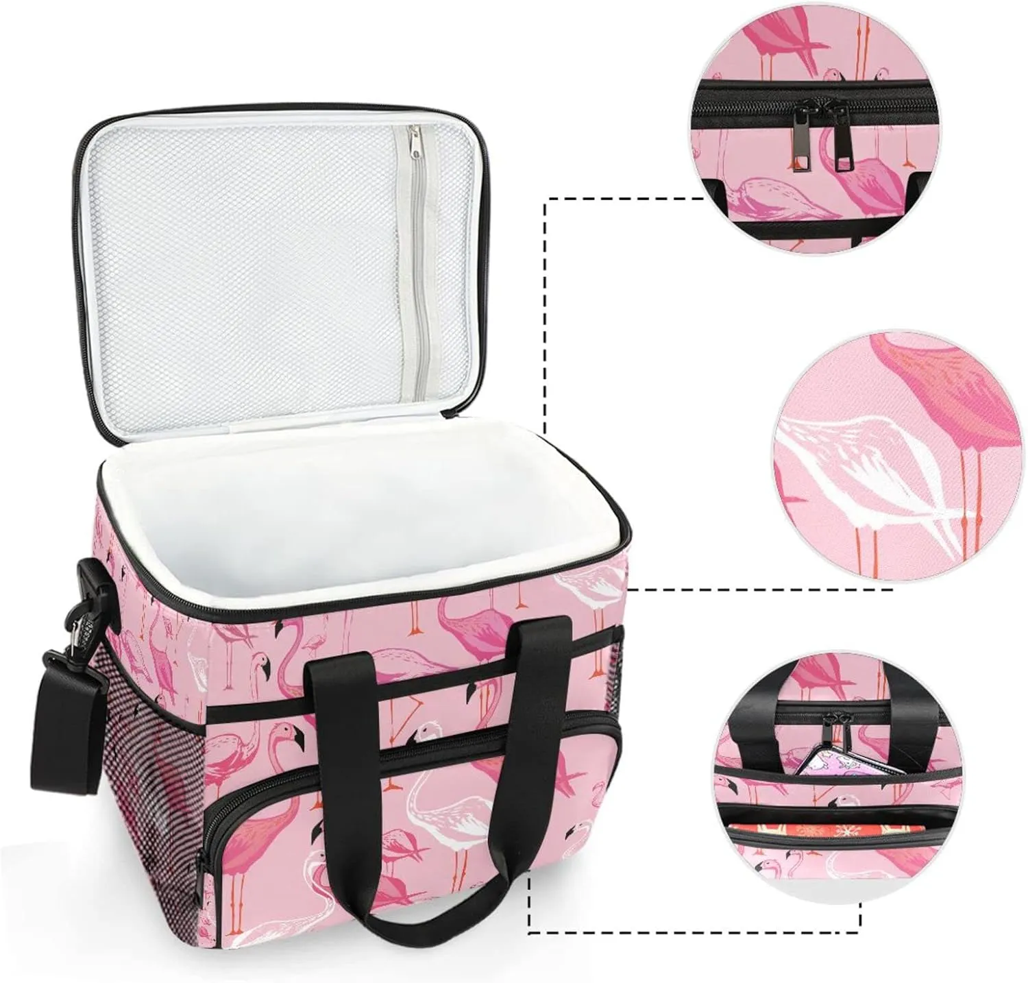 Cooler Bag Insulated Picnic Bag Large Lunch Box Reusable Tote Bag Soft Sided Portable Beach Cooler Grocery Camping