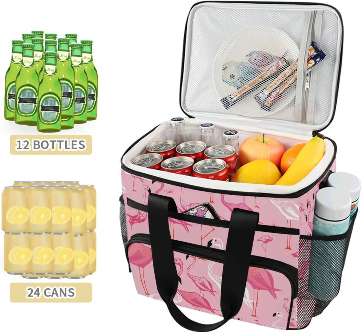 Cooler Bag Insulated Picnic Bag Large Lunch Box Reusable Tote Bag Soft Sided Portable Beach Cooler Grocery Camping