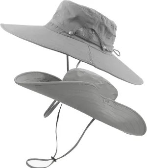 Cooltto Wide Brim Sun Hats with Waterproof Breathable for Fishing, Hiking, Camping，for Men Women Kids