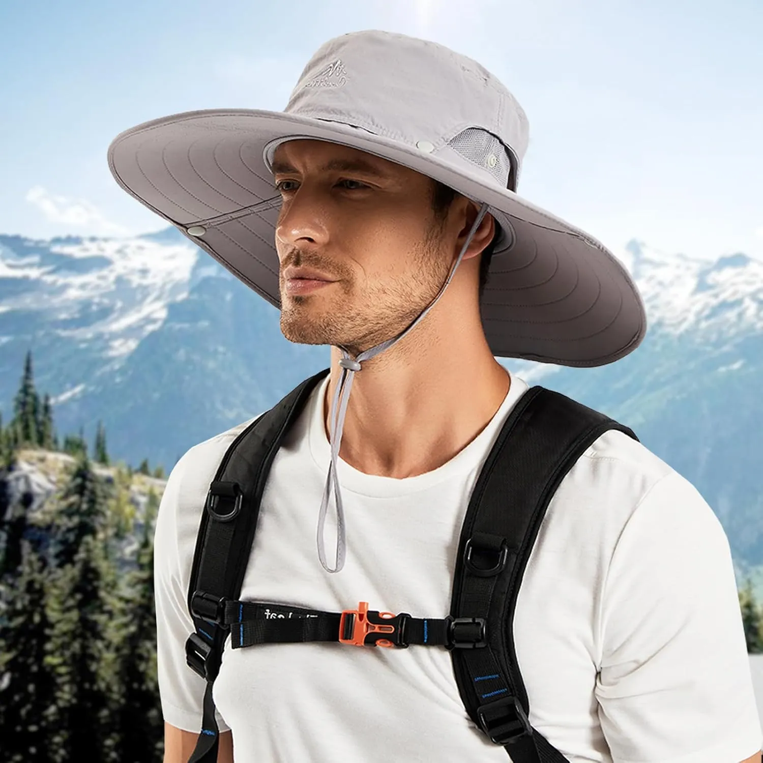 Cooltto Wide Brim Sun Hats with Waterproof Breathable for Fishing, Hiking, Camping，for Men Women Kids