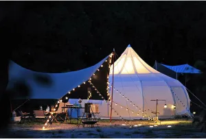 Cotton Canvas Bell Tent, Pyramid Yurt Tent with Stove Jack, 6-8 Person Large Glamping Tent for Camping, Hiking, Festival, Parties, Wedding, Music Festival