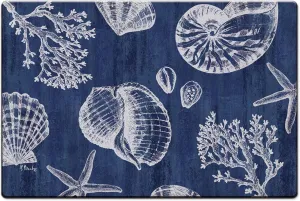 CounterArt St Tropez Shells 30” x 20” Decorative Vinyl Comfort Floor Mat, Manufactured in The USA, Waterproof, Reduces Muscle Fatigue, Easily Wipes Clean