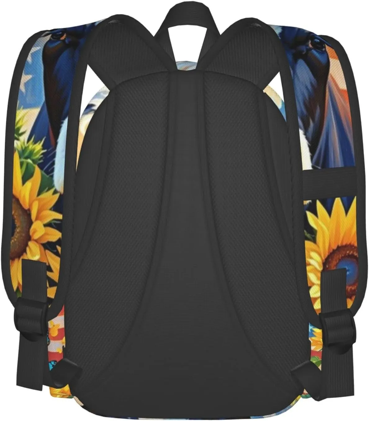 Cow American Flag Sunflowers and Butterflies Adult Backpacks 16 Inch Laptop Backpack Double Shoulder Bag for Work Travel Gifts