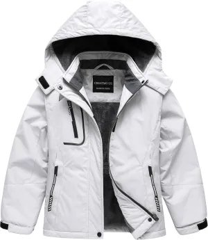 CREATMO US Girl's Waterproof Ski Jacket Warm Winter Snow Coat Windproof Snowboarding Rain Jacket