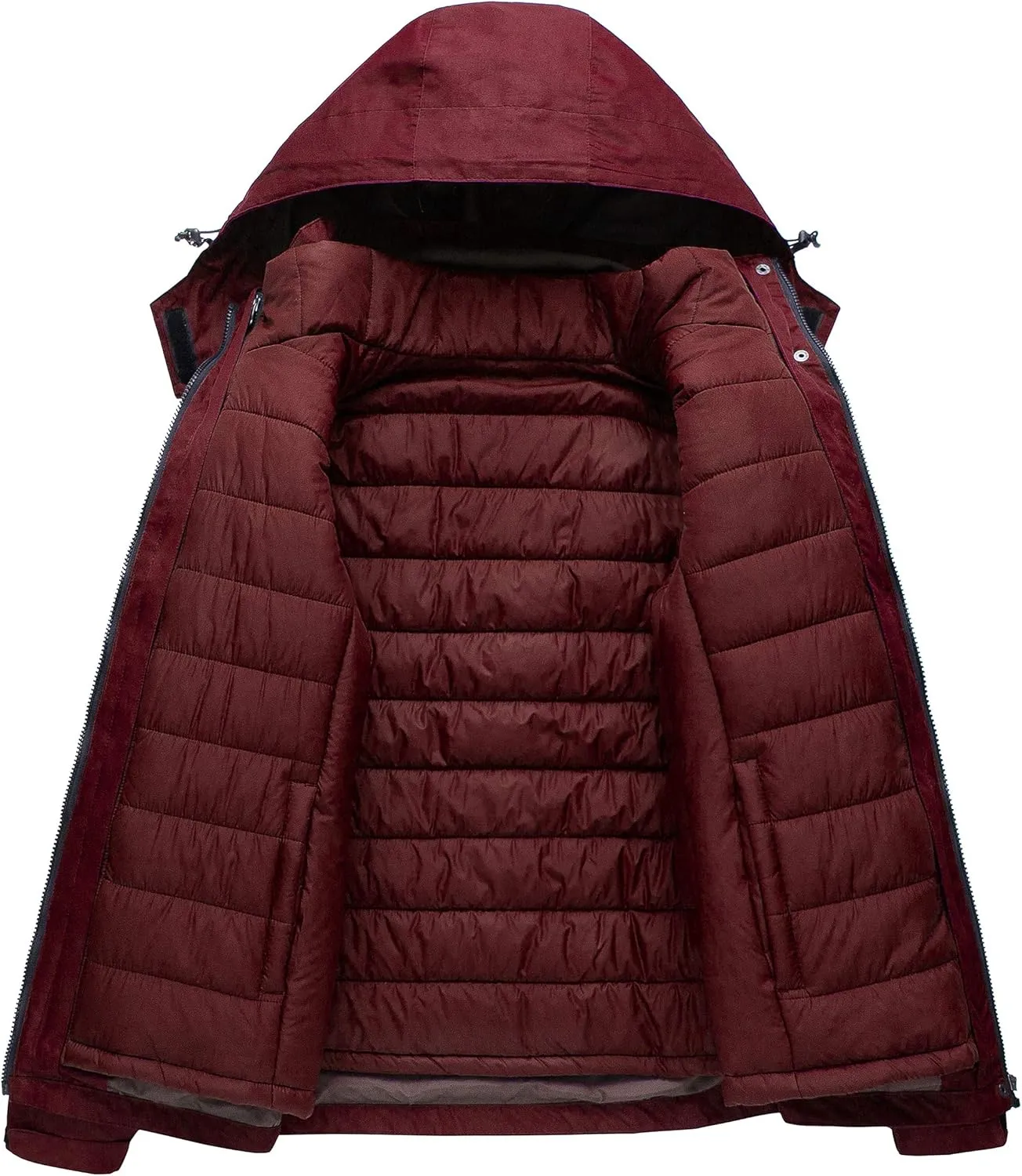 CREATMO US Women's 3 In 1 Waterproof Ski Jacket Windproof Snowboarding Jacket Warm Winter Snow Coat Raincoat