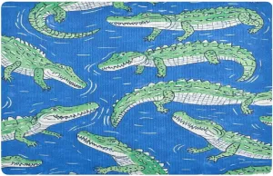 Crocodiles Ripples Blue Waterproof All-Season Front Door Mat with Heavy Duty Non-Slip Low Profile Easy Clean Welcome Mat for High Traffic Areas Outdoor Indoor Entryway