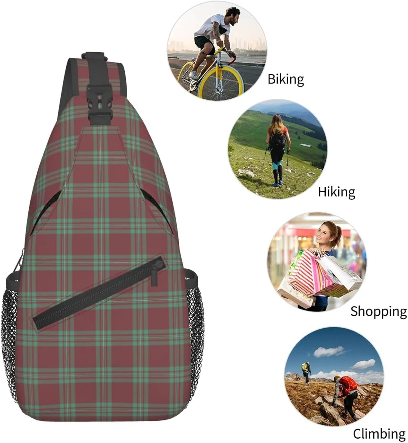 Crossbody Sling Backpack Clan MacGregor Hunting Ancient Tartan Shoulder Chest Bag Daypack for Traveling Sport