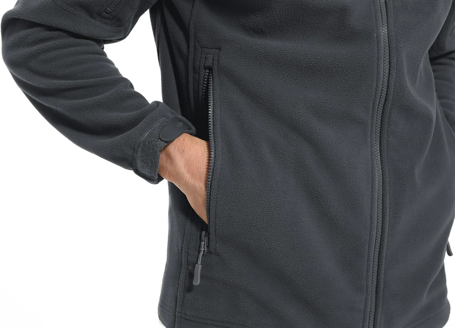CRYSULLY Men's Fleece Hoodie Jacket Winter Tactical Military Windproof Jackets Coat