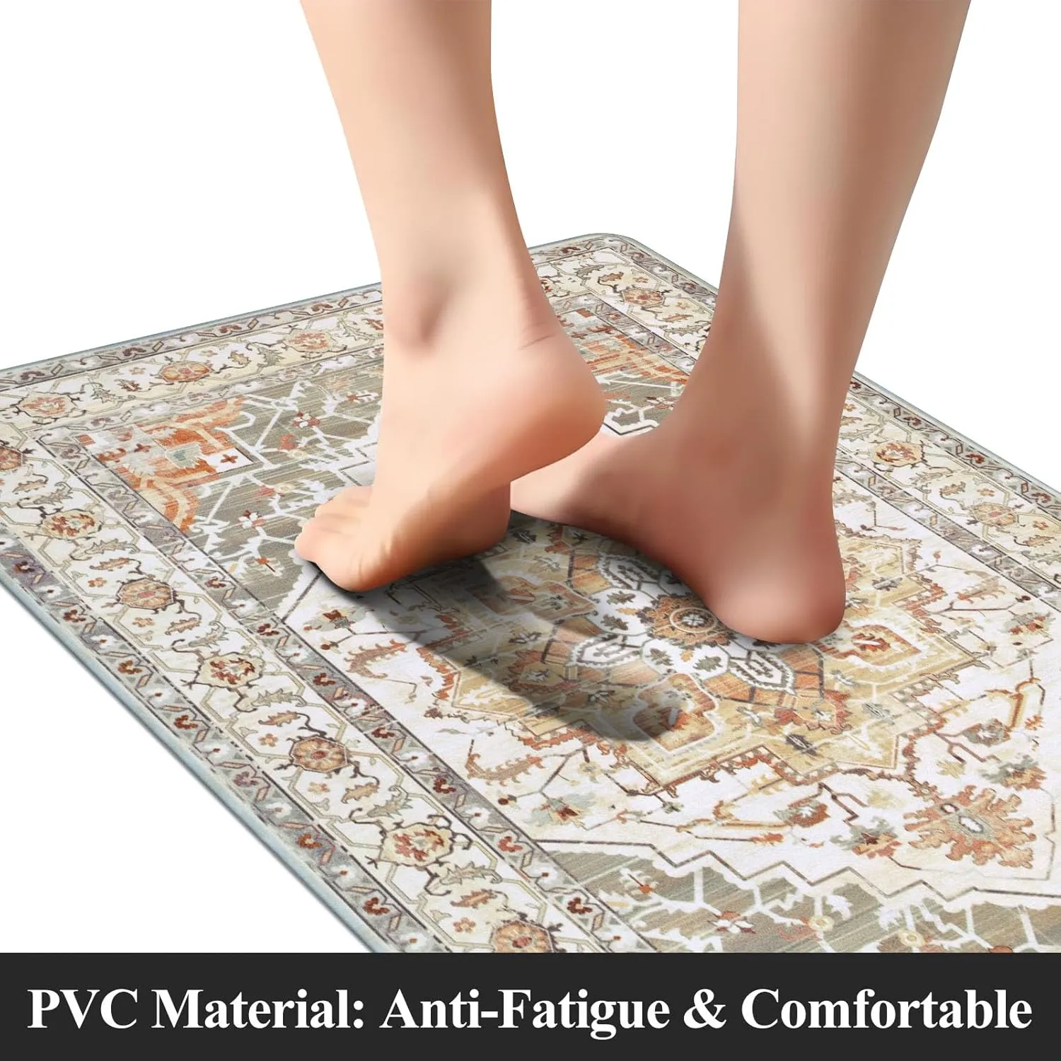 Cushioned Kitchen Rug Sets 3 Piece Anti Fatigue Kitchen Mats for Floor Non Slip Waterproof Kitchen Rugs and Mats Comfort Standing Mat Runner for Home Office,Sink,Laundry
