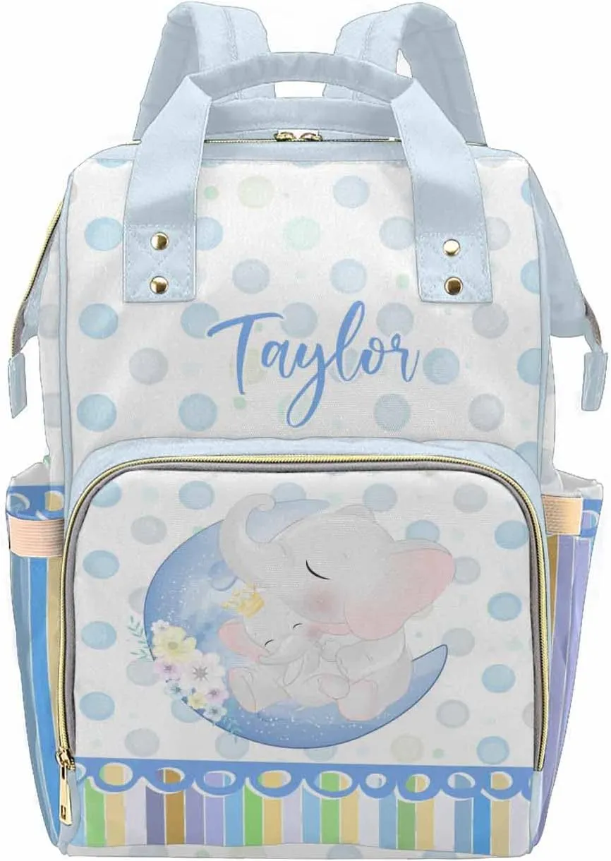 Custom Baby Diaper Bag with Name for Mommy Daddy, Customized Name Nursing Mommy Backpack for Travel with Large Capacity for Holiday