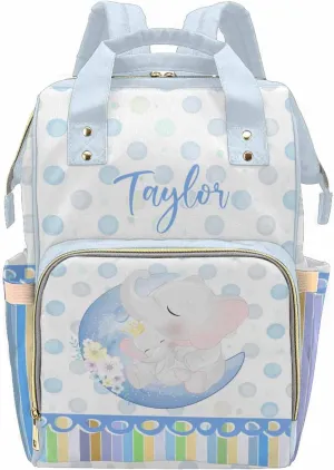 Custom Baby Diaper Bag with Name for Mommy Daddy, Customized Name Nursing Mommy Backpack for Travel with Large Capacity for Holiday